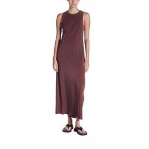 NEW ASCENO valencia silk maxi dress in mahogany
